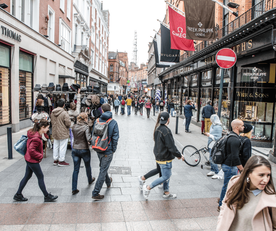 grafton street near Trinity College, Dublin