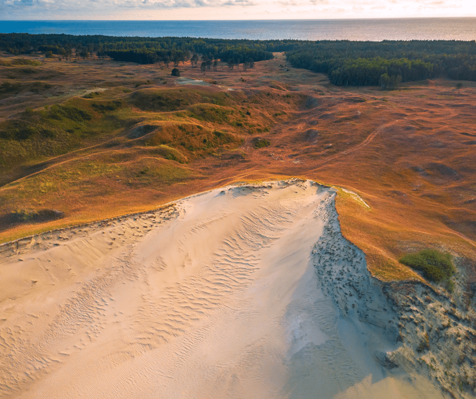 view of dunes and baltic sea