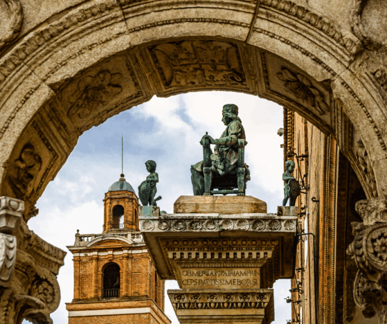 famous old town of Ferrara, Italy