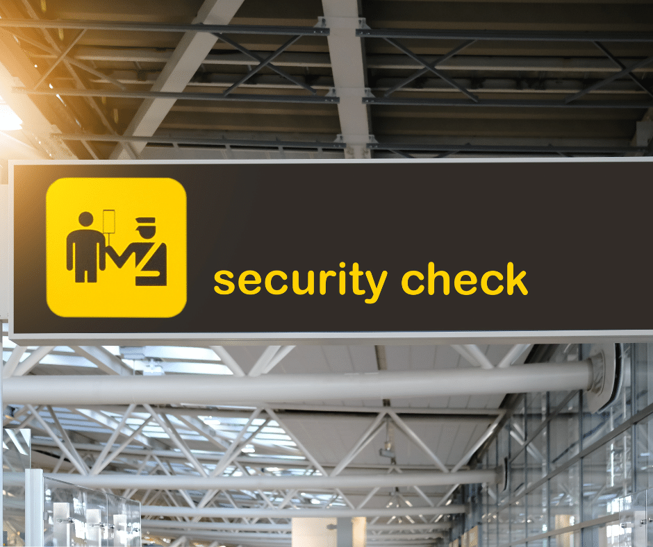 security check in sign