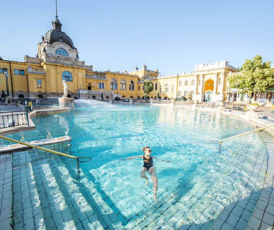 historic spas in europe you can still visit, woman in Szechenyi Bath
