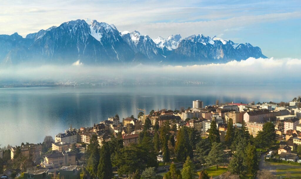montreux switzerland from above